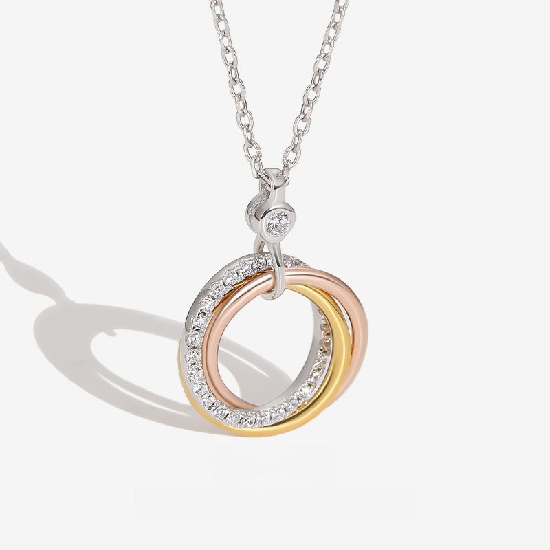 Geometric Triple Interlocking Pendant