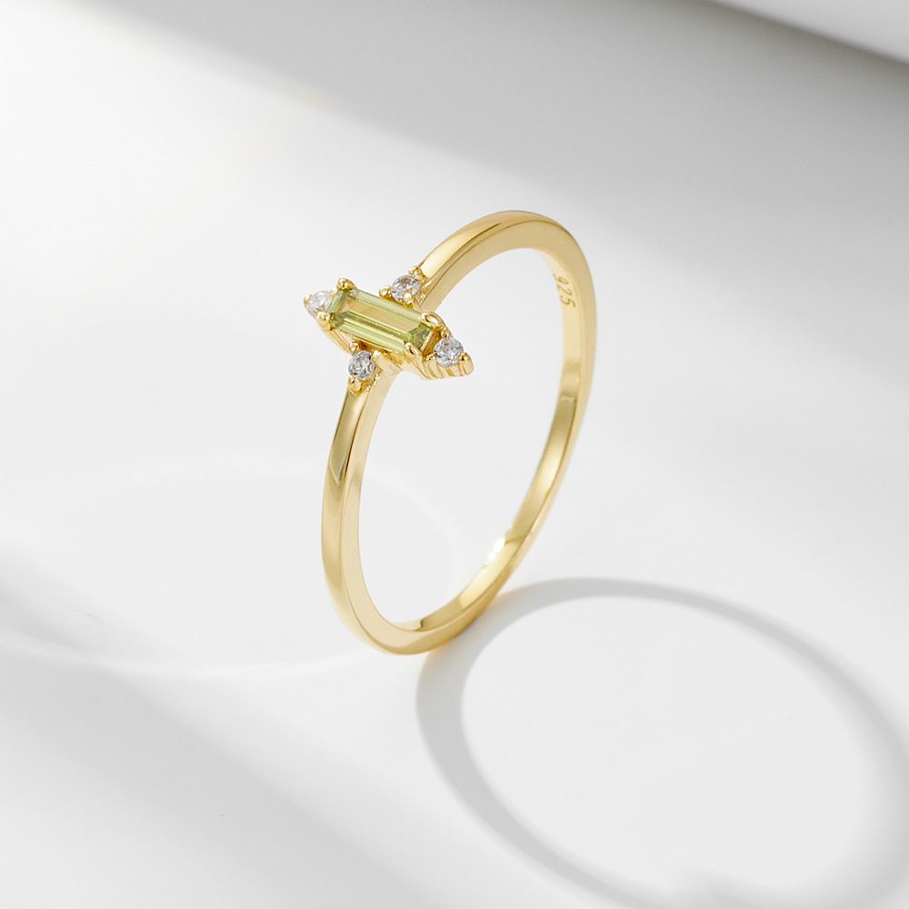 Simple Baguette Olive Ring