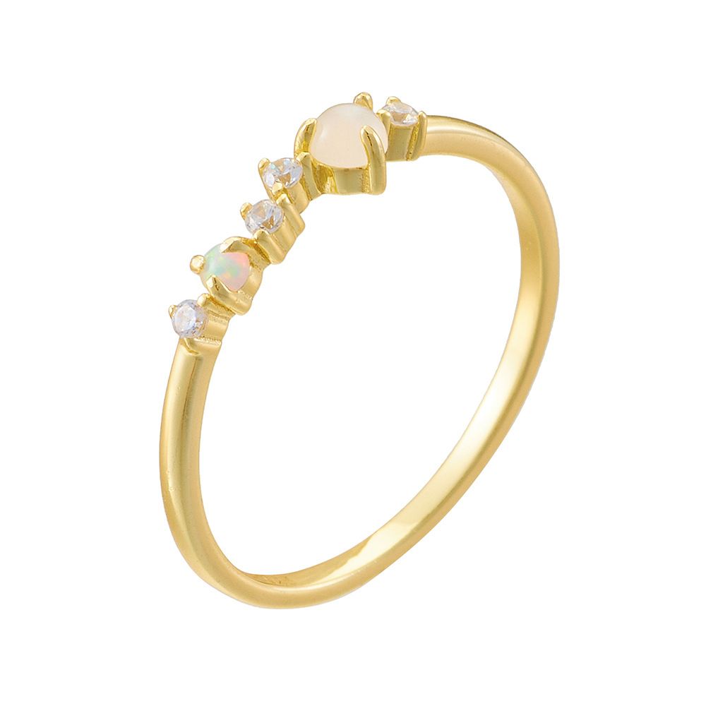 Round Natural Moonstone Ring
