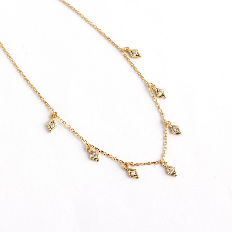 Delicate Geometric Rhombus Pendant