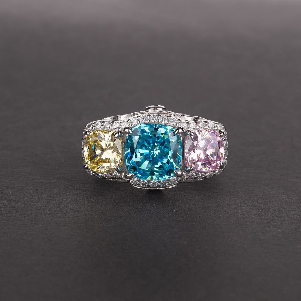 Elegant Colorful Square Ring