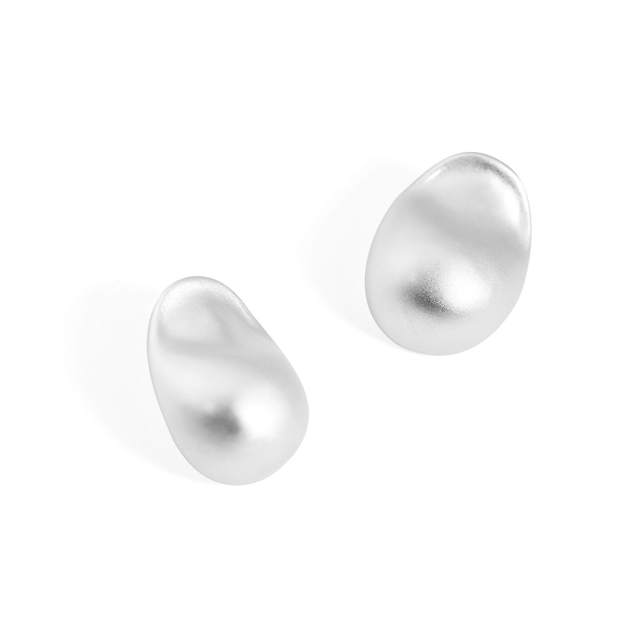 Extra-large geometric oval 925 sterling silver stud earrings with AAA Amazing Crystals , hypoallergenic finish.