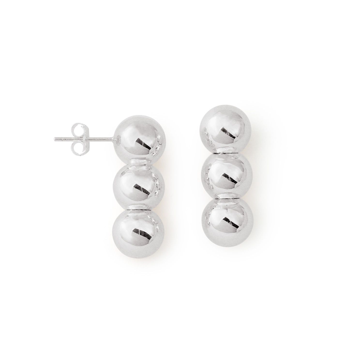 Chunky gold-plated 925 sterling silver statement earrings with round AAA Amazing Crystals , hallmarked and rhodium-finished.