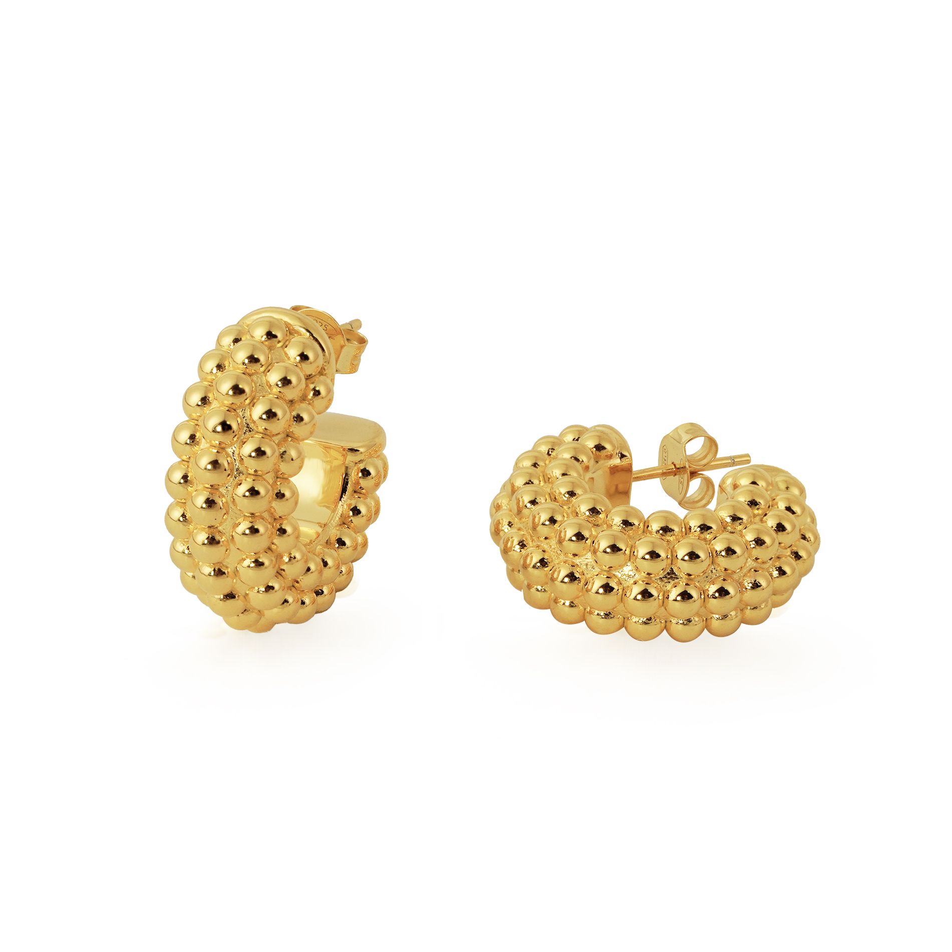 Chunky 925 sterling silver round hoop earrings, bold exaggerated office style, with sparkling AAA Amazing Crystals .