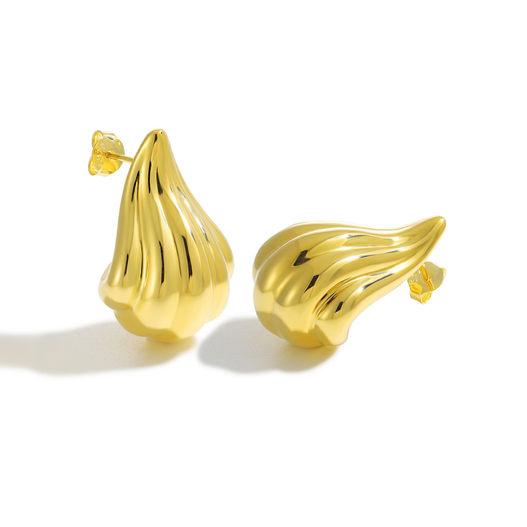 Exaggerated Pure Golden Earrings