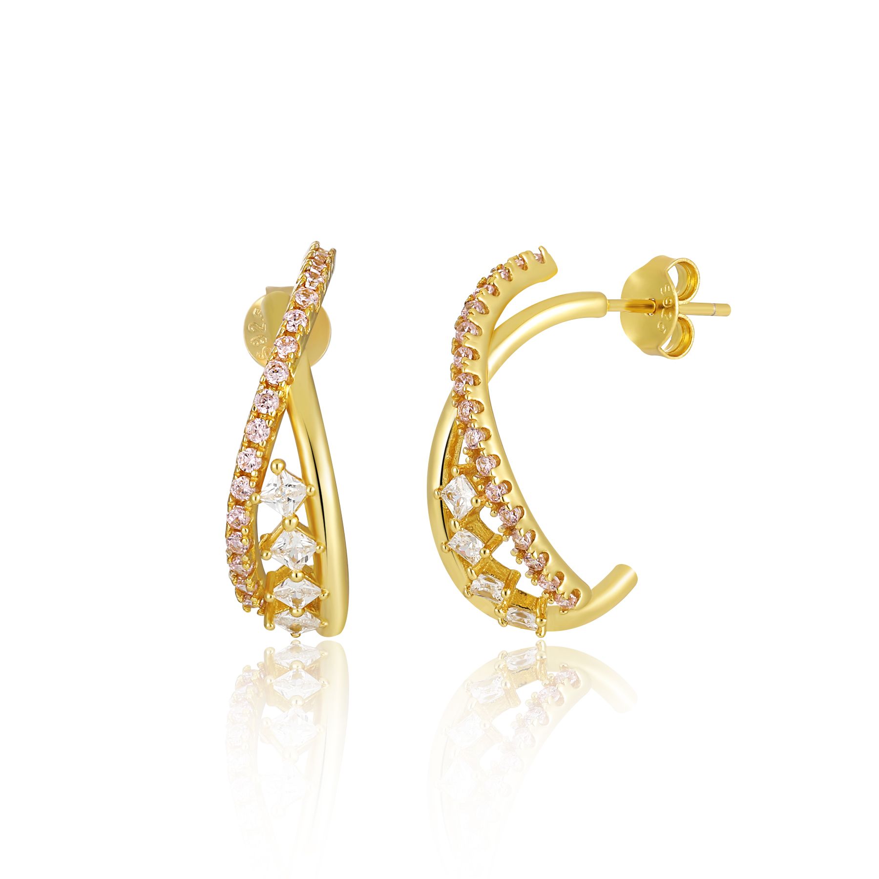 Cross Hoop Earrings