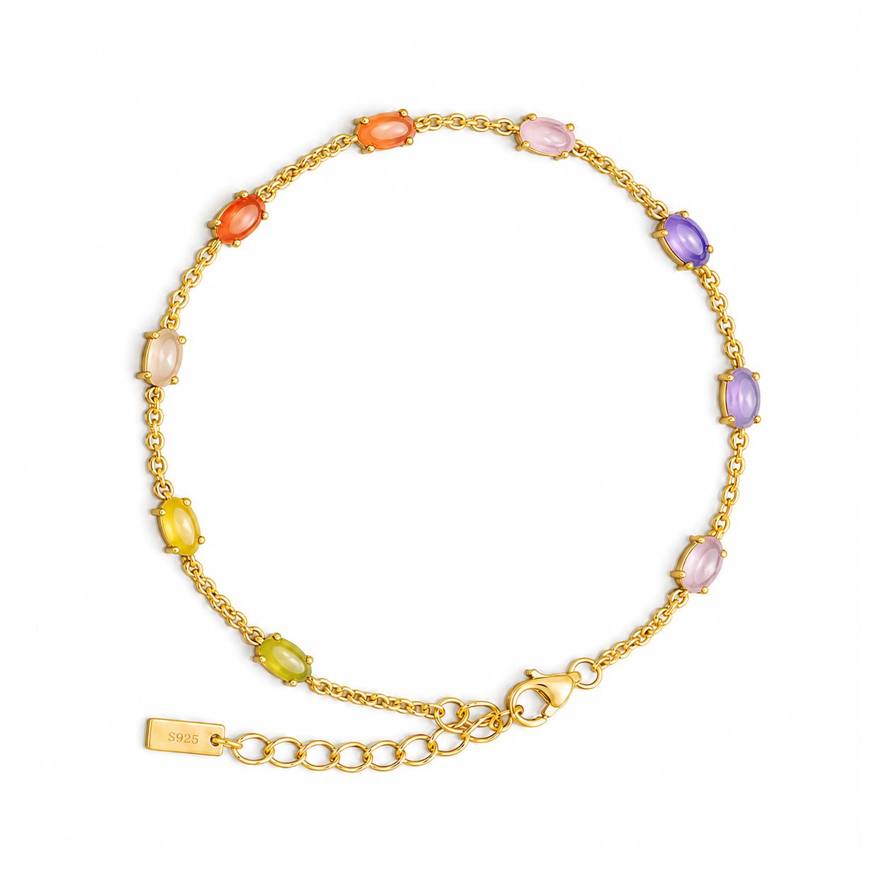 Delicate Multicolor Oval Bracelet