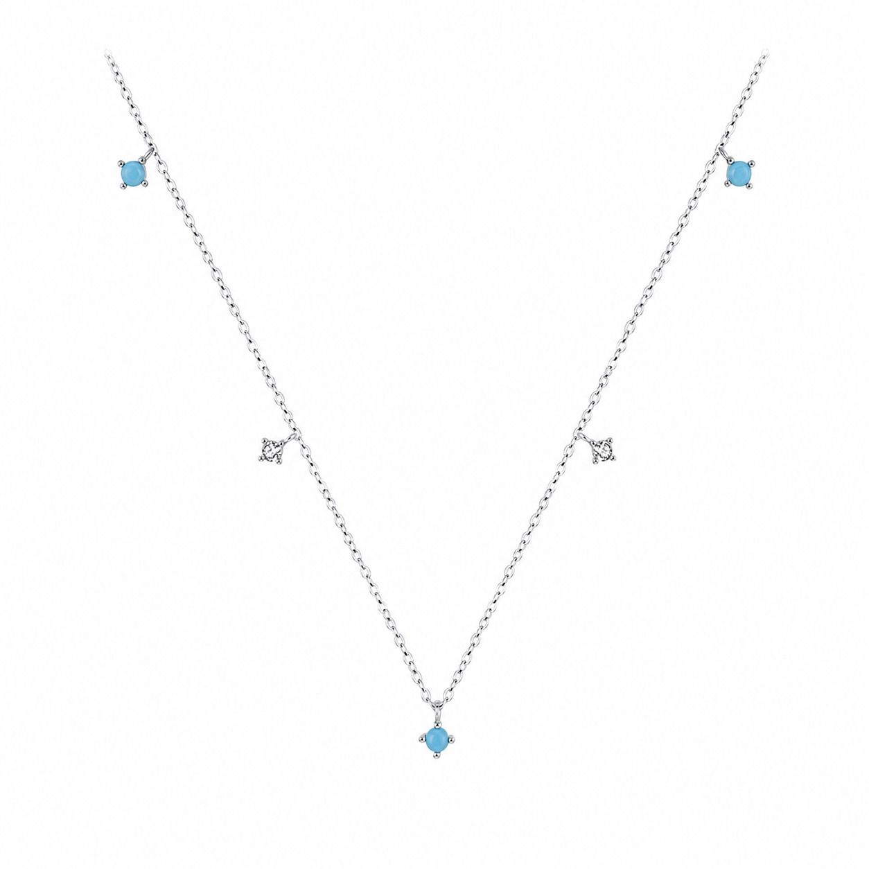 Geometric Pattern Turquoise Necklace