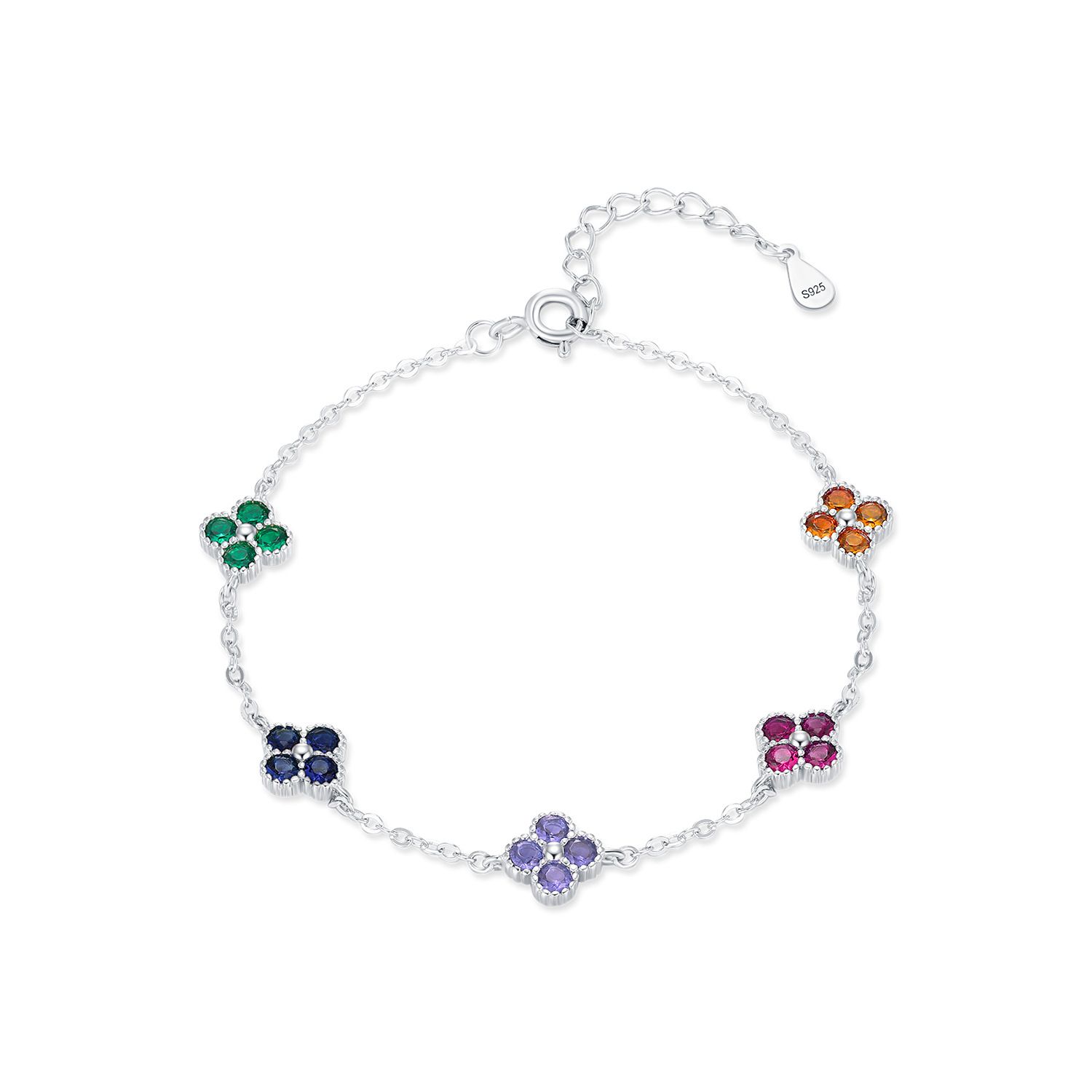 Colorful Four Leaf Bracelet