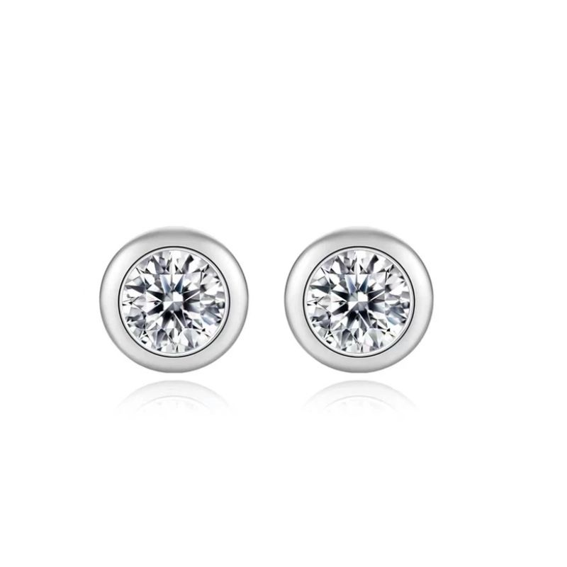 Mosang Stone Points Earrings · 2ct · Rose Gold