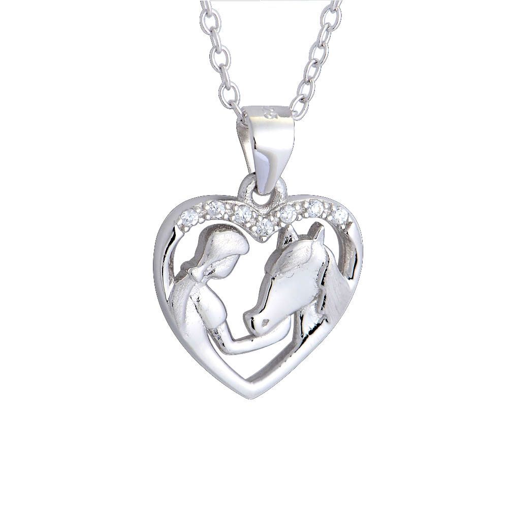 Young Girl Holding Necklace