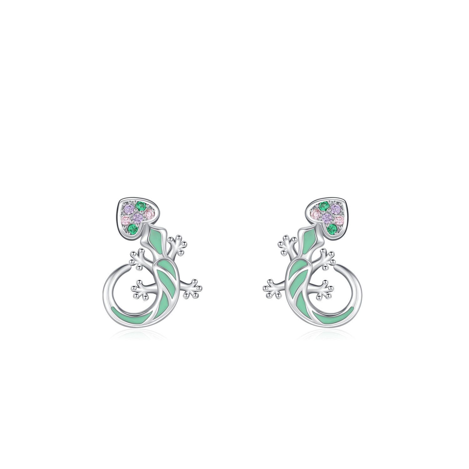 Rainbow Cube Zirconium Earrings