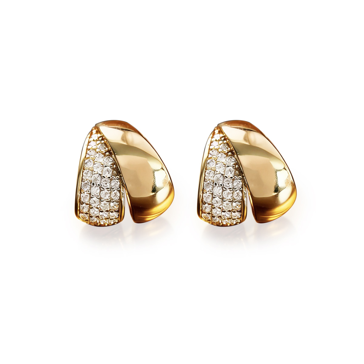 Elegant Geometric Design Earrings · White Gold