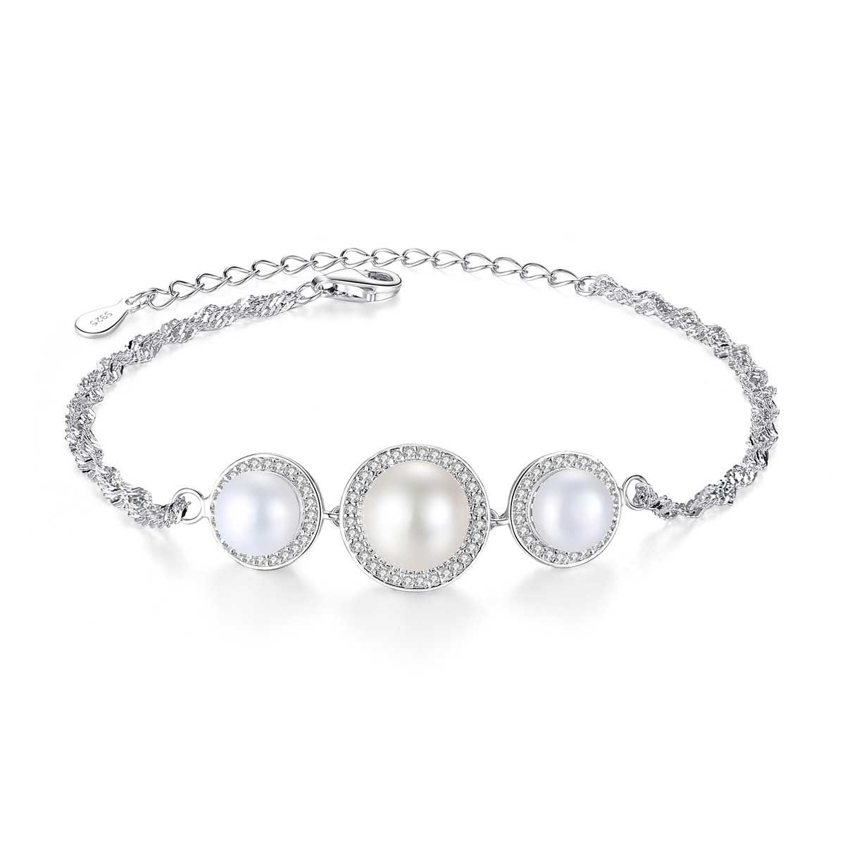 Three Natural Pearls Bracelet