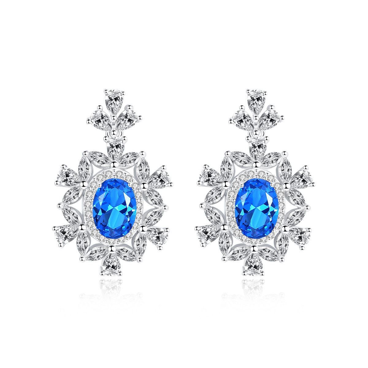 Modern Oval Flower Earrings