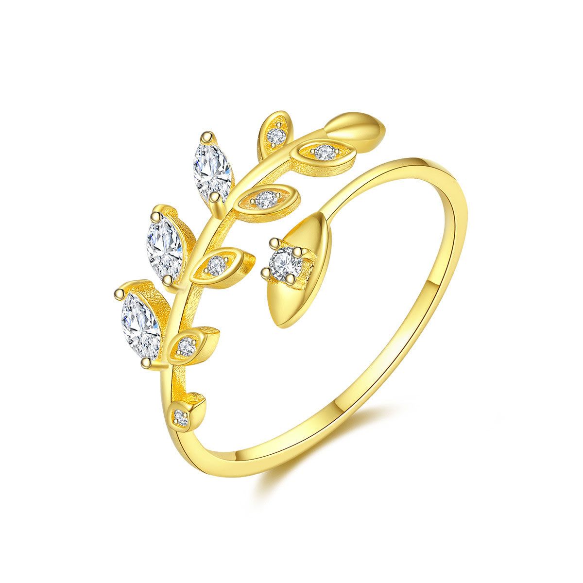 Olive Leaves Branch Ring