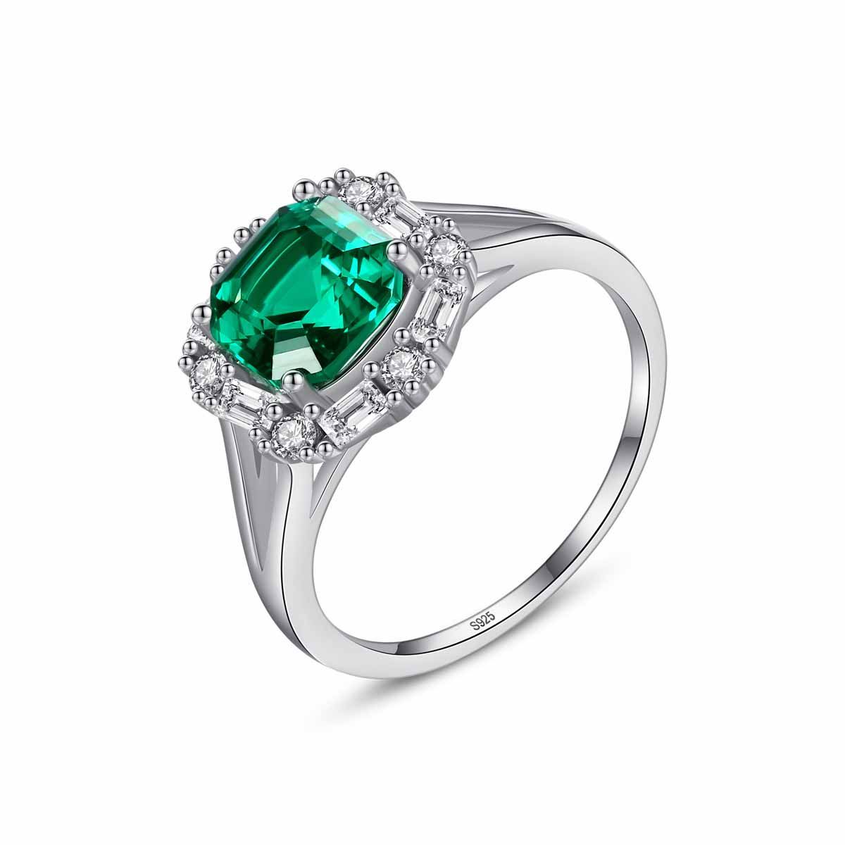 Elegant Green Radiant Ring