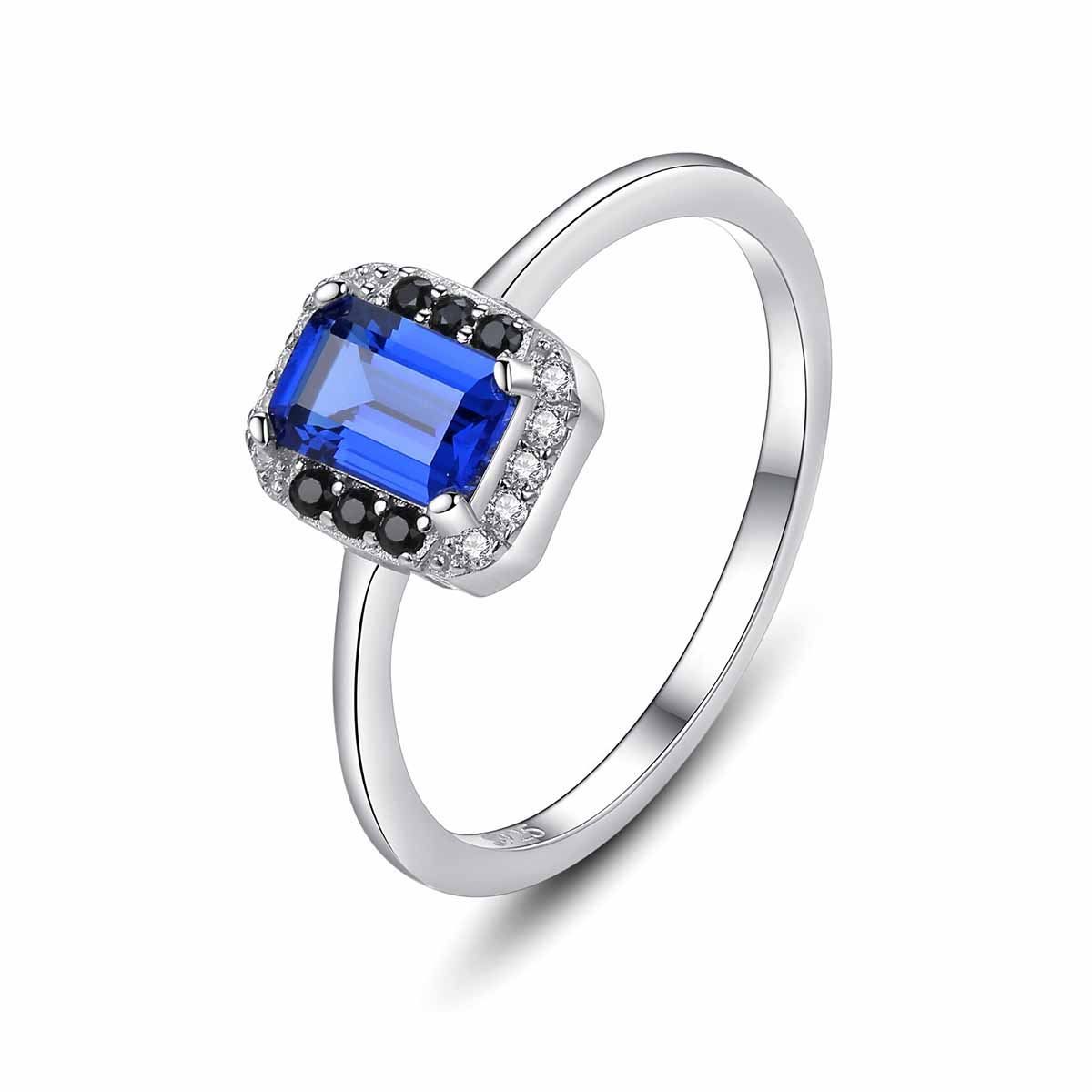 Office Blue Baguette Ring