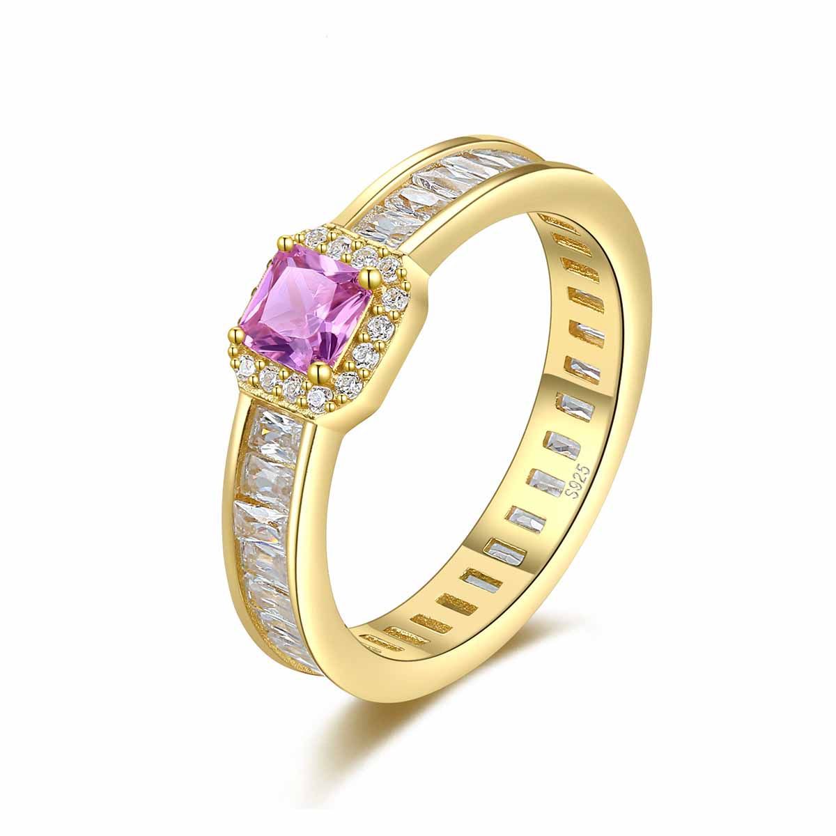 Elegant Pink Radiant Ring