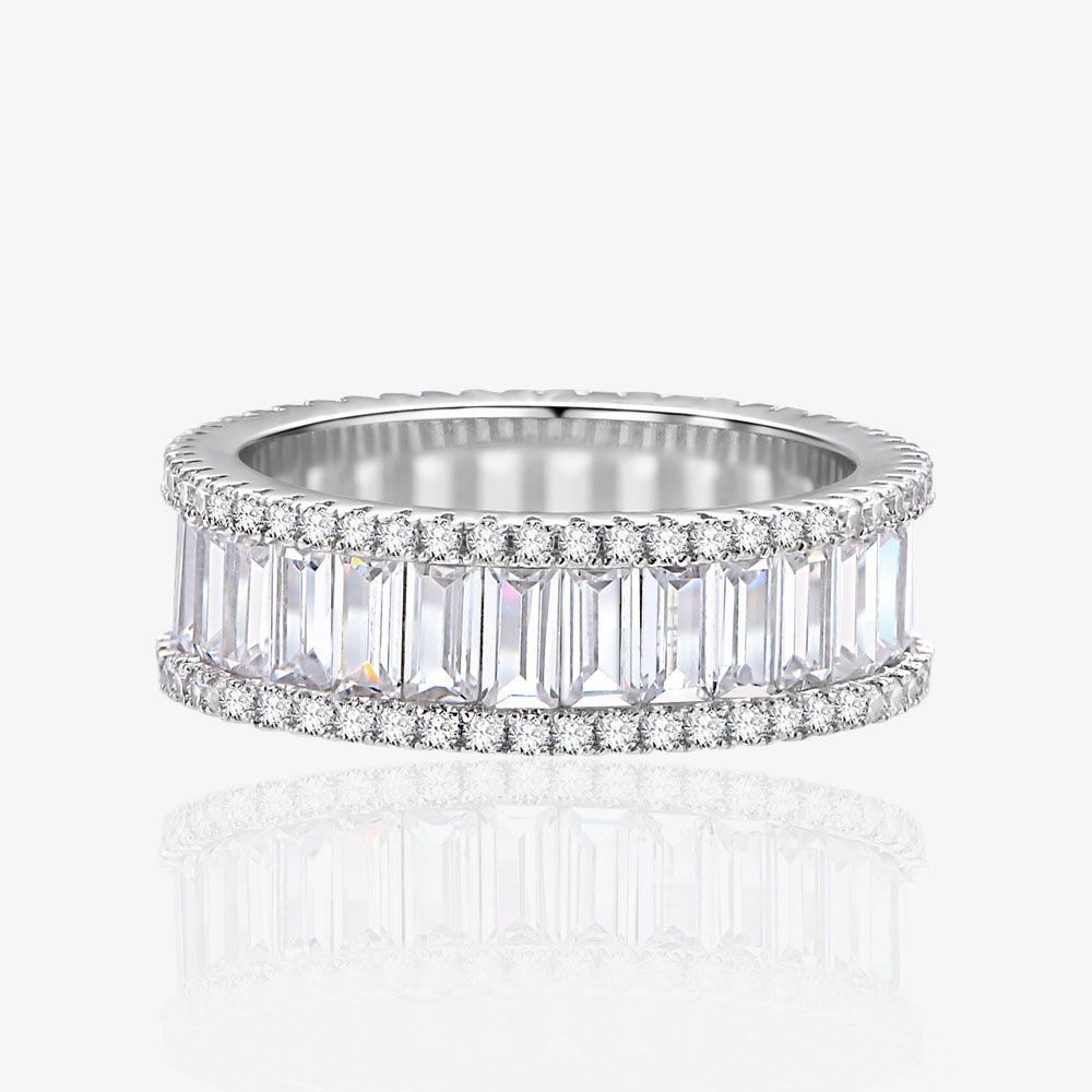 Simple Geometry Baguette Ring