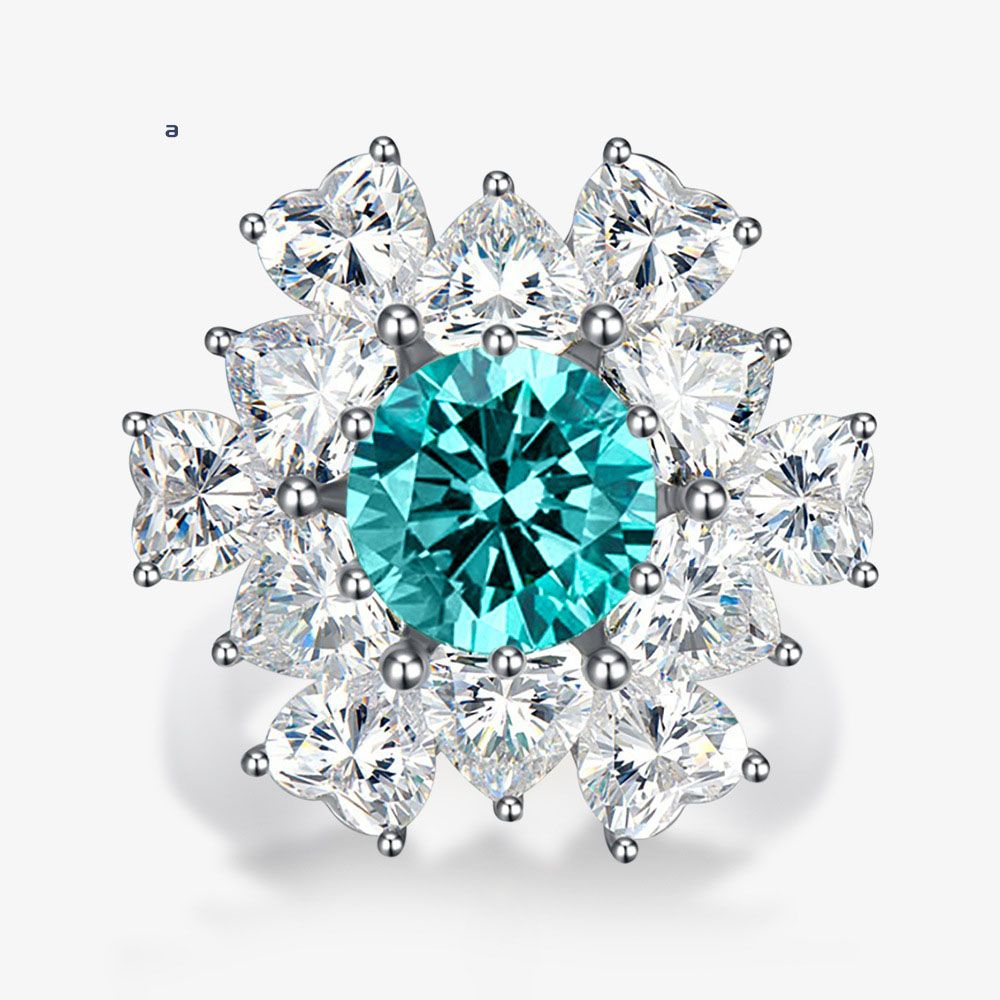 Beautiful Paraiba Emerald Ring · 8mm