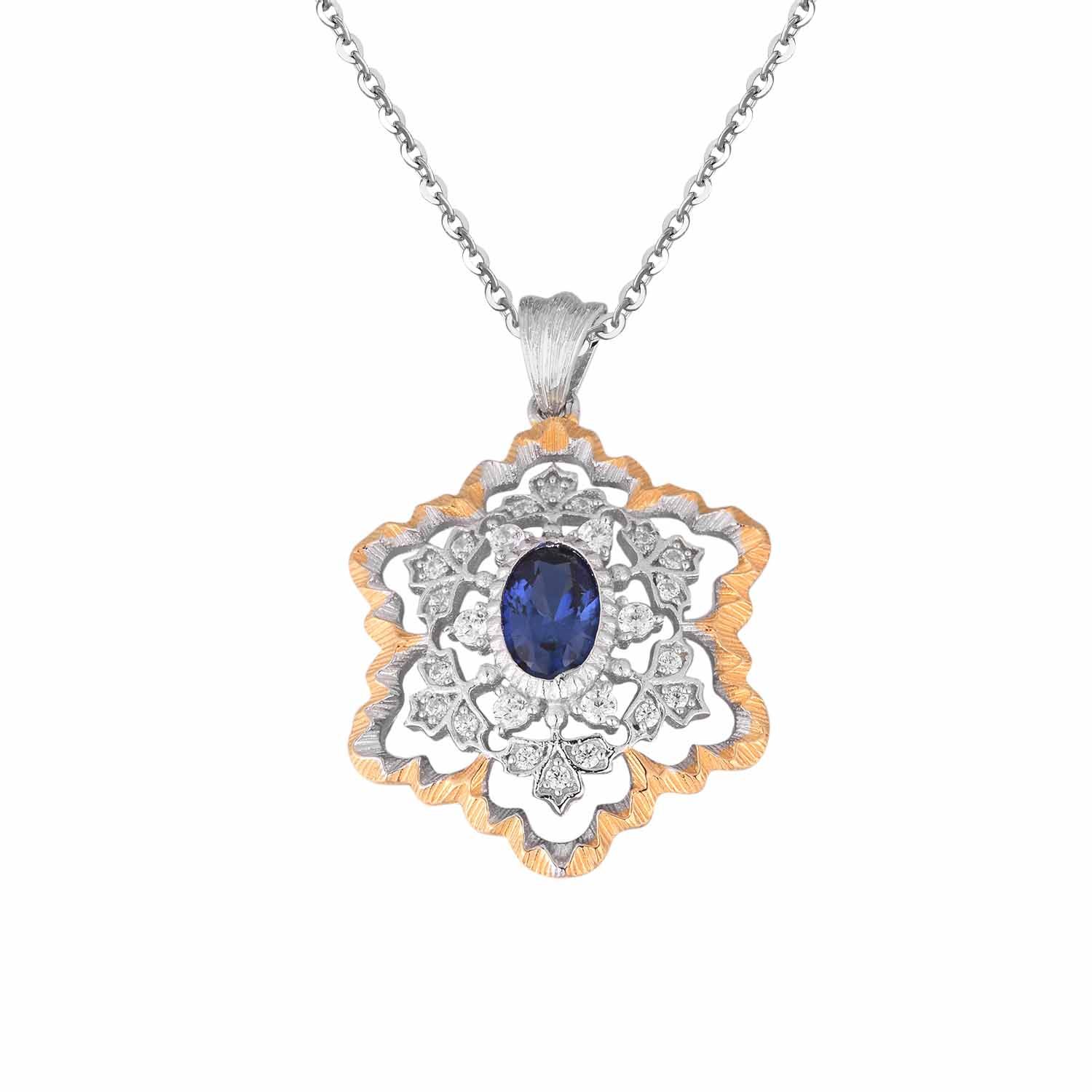 Elegant Created Sapphire Pendant