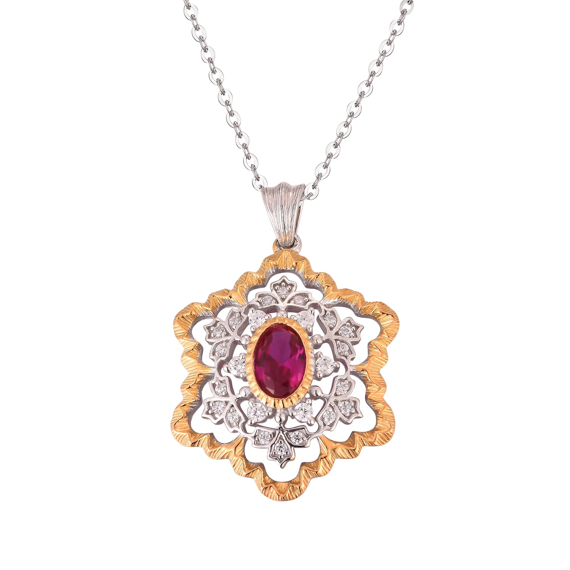 Elegant Created Ruby Pendant