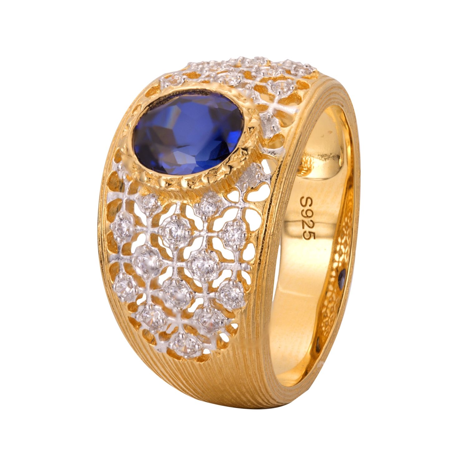 Oval Created Sapphire Ring