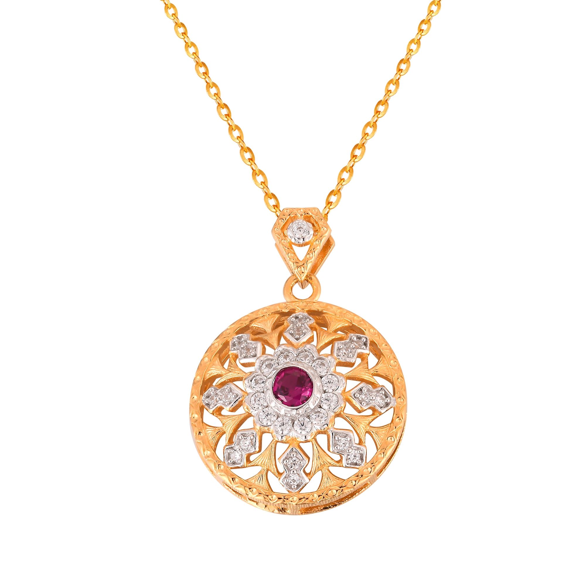 Beautiful Created Ruby Pendant