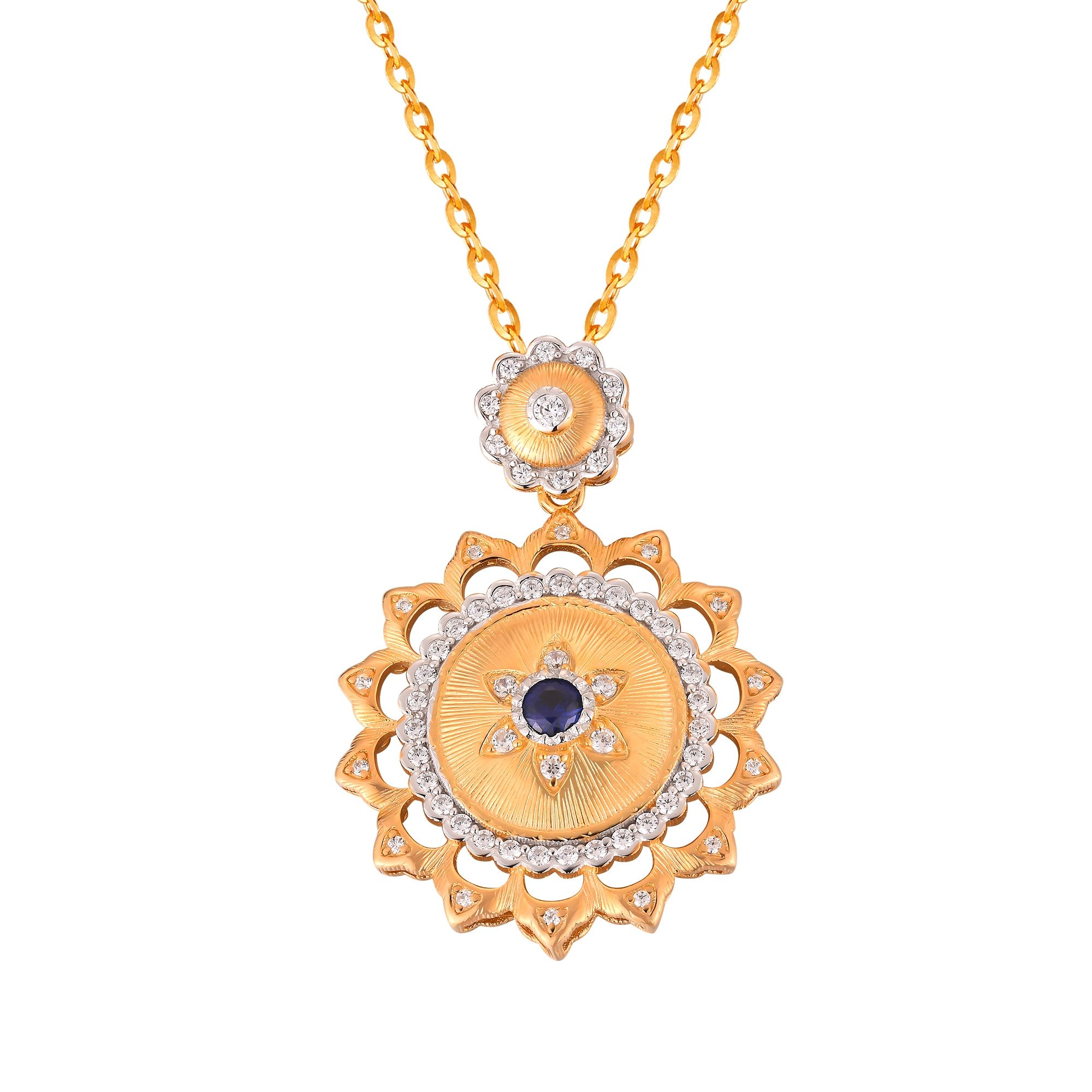 Elegant Created Sapphire Pendant