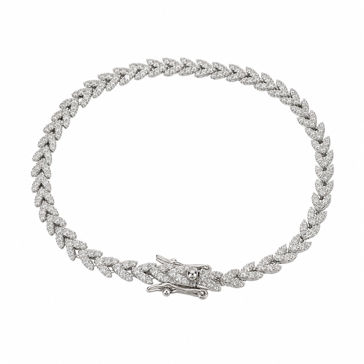 High-Carbon Diamond Wheat Sheaf Versatile 925 Sterling Silver Bracelet