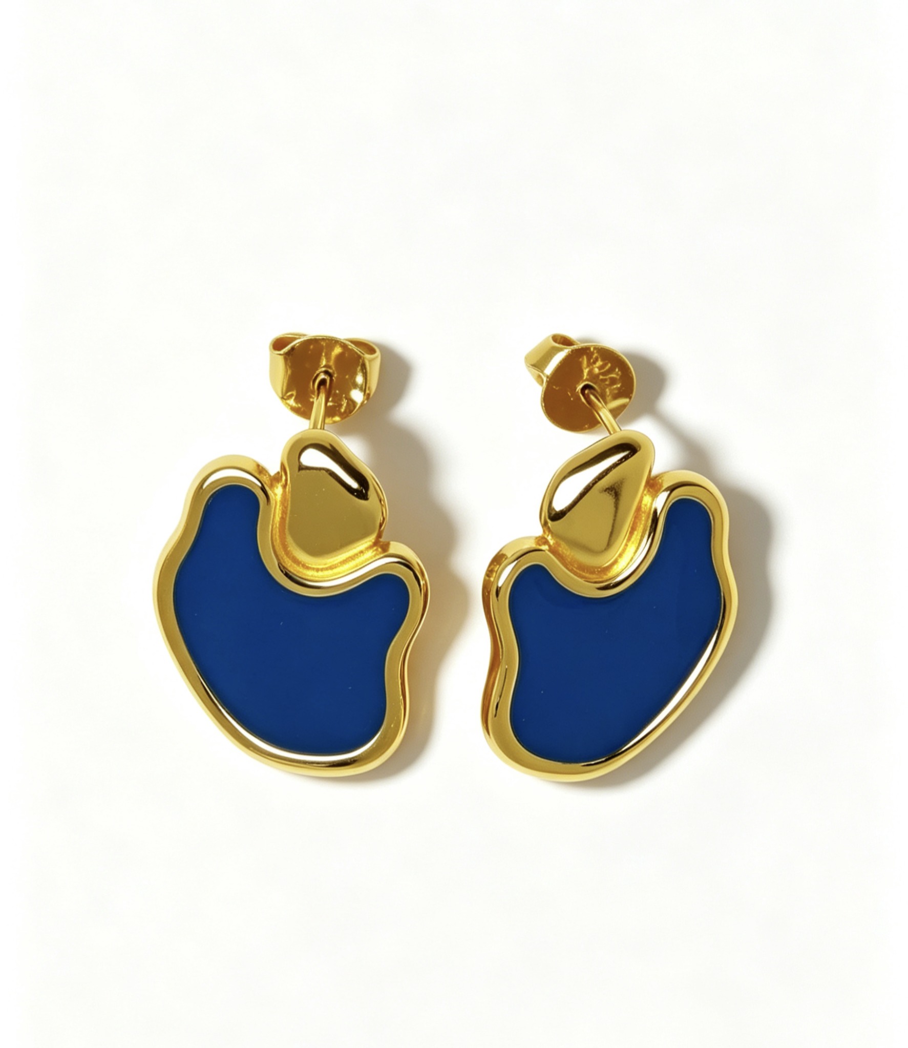 Irregularly Shaped Colored Enamel 925 Silver Earrings view 4