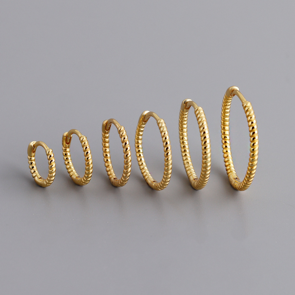 Twisted Rope Hoop Earrings 925 Sterling Silver Earrings view 2