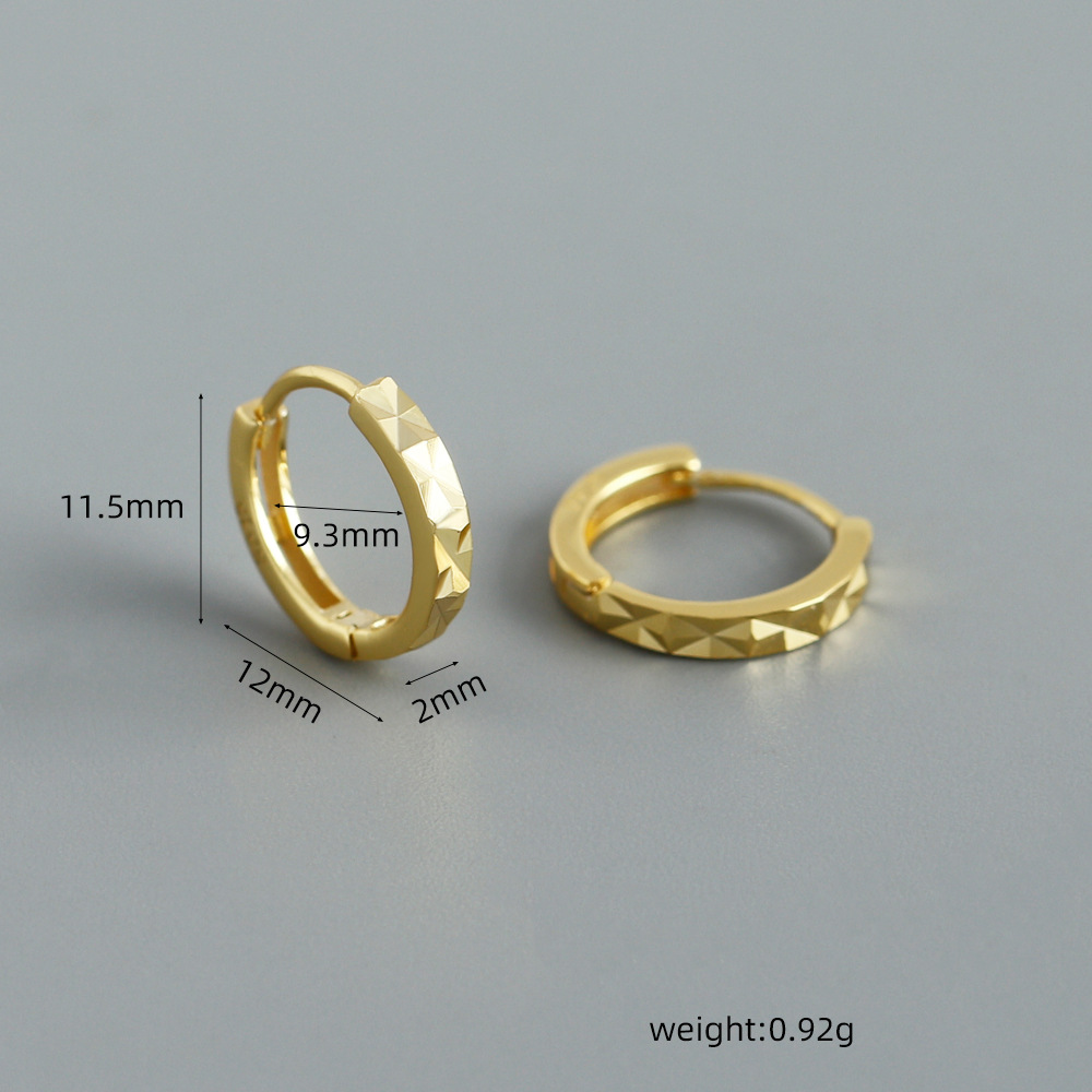 Geometric Polyhedral Hoop 925 Sterling Silver Earrings view 5