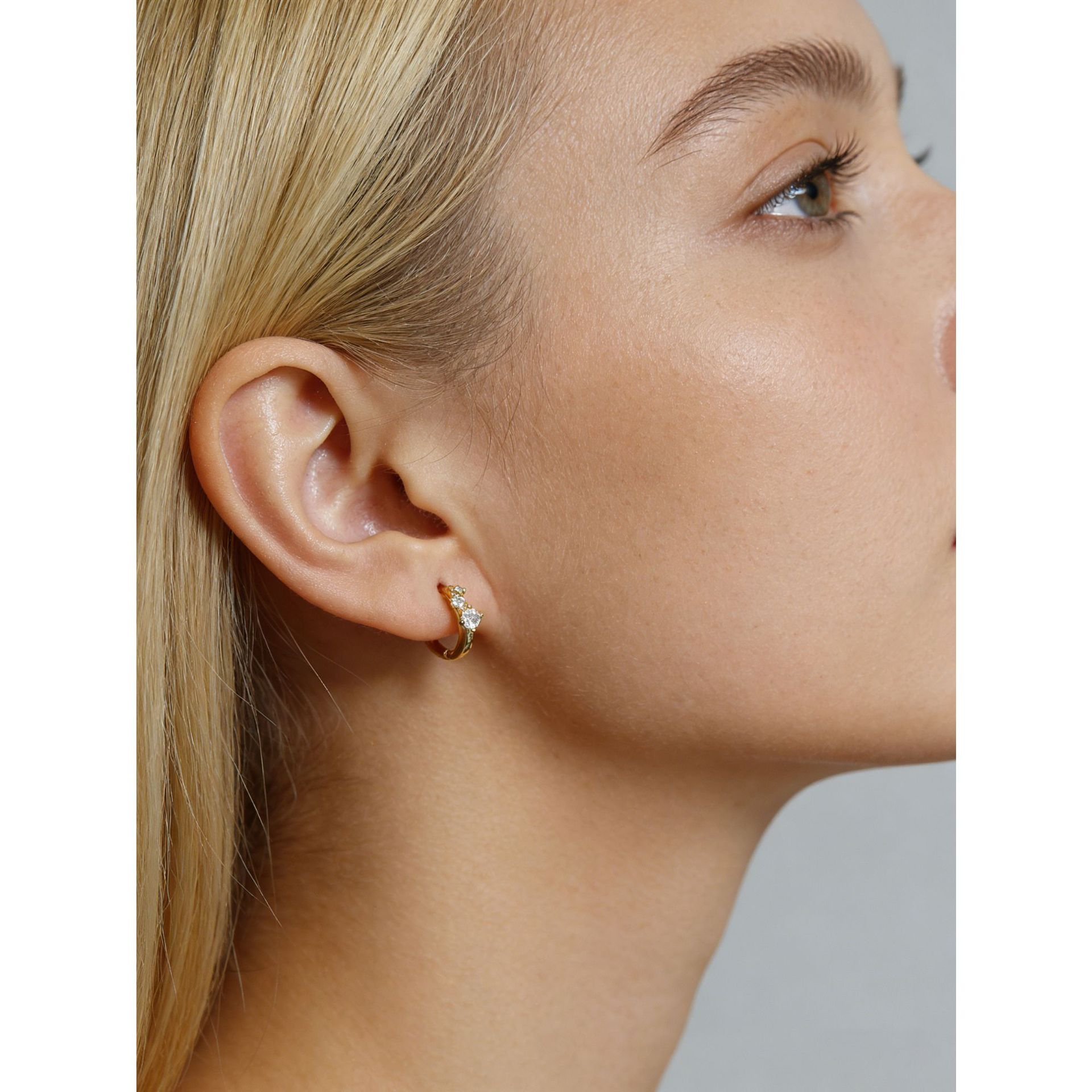 Geometric Round and Cube-Shaped Zirconia 925 Sterling Silver Earrings view 4