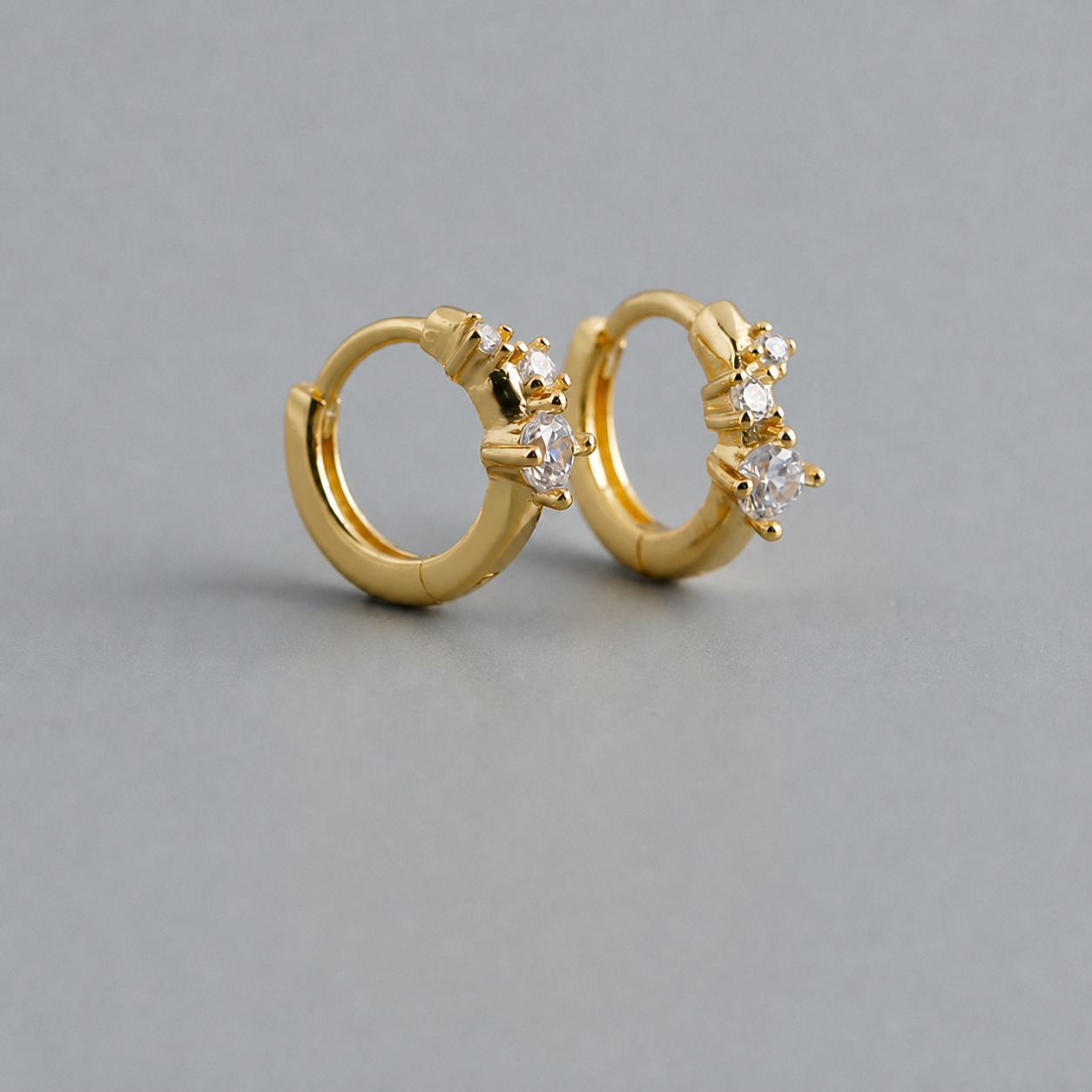 Geometric Round and Cube-Shaped Zirconia 925 Sterling Silver Earrings view 5