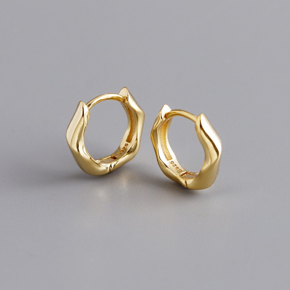 Twisted Geometric Hoop Earrings in 925 Sterling Silver Earrings view 5