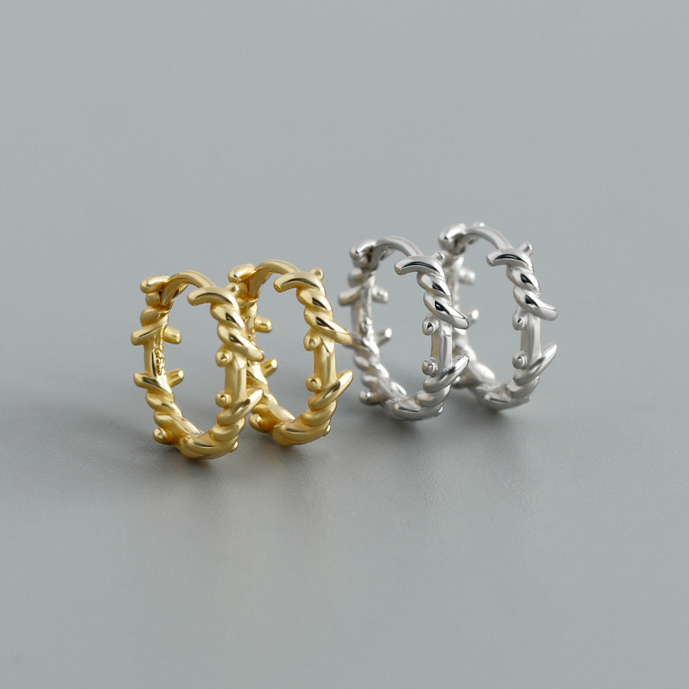 Geometric Twisted Wrap Around 925 Sterling Silver Earrings view 2
