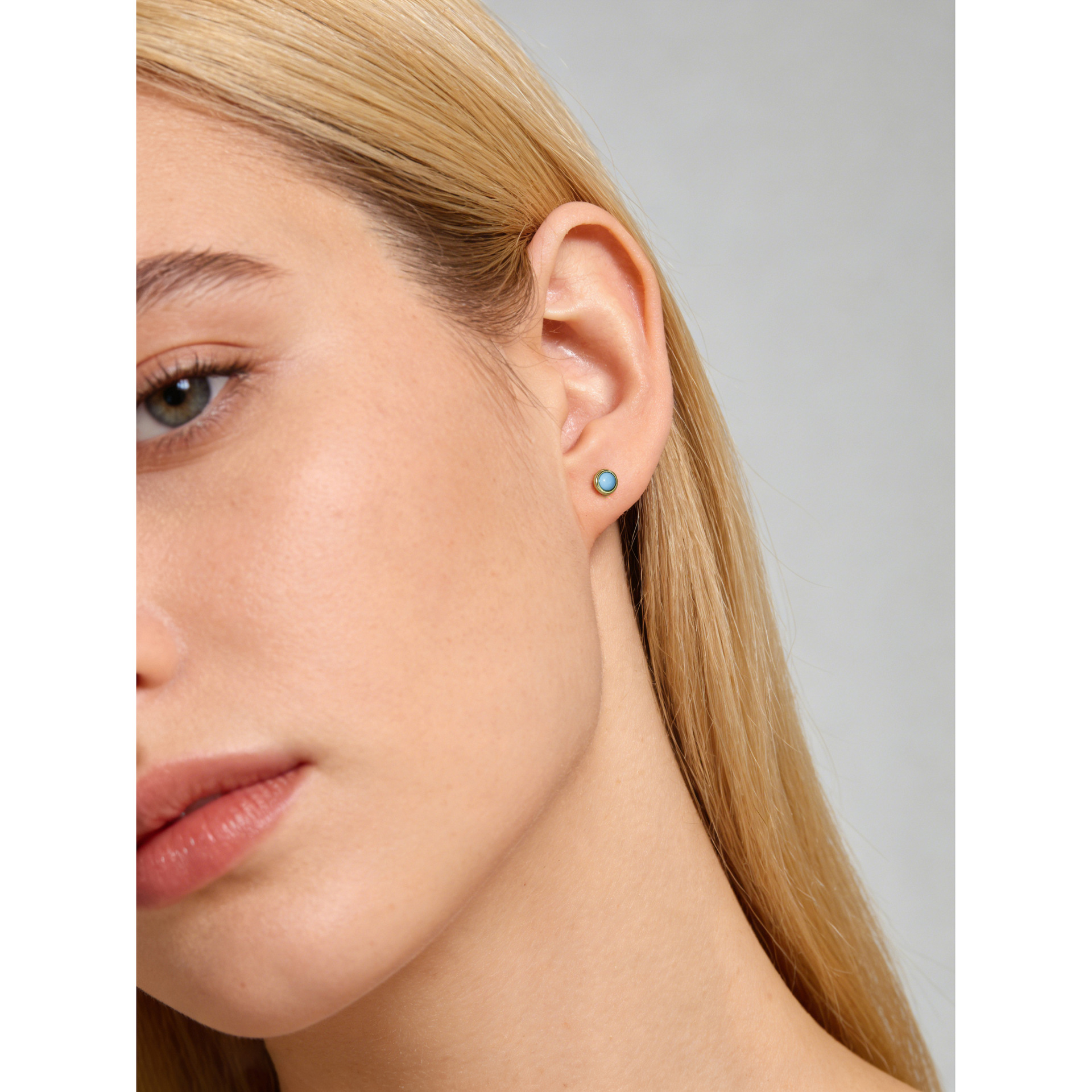 Natural Stone Blue Circular Geometric 925 Sterling Silver Earrings view 4