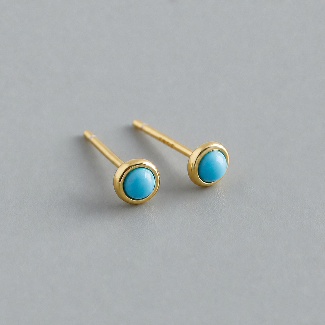Natural Stone Blue Circular Geometric 925 Sterling Silver Earrings view 5