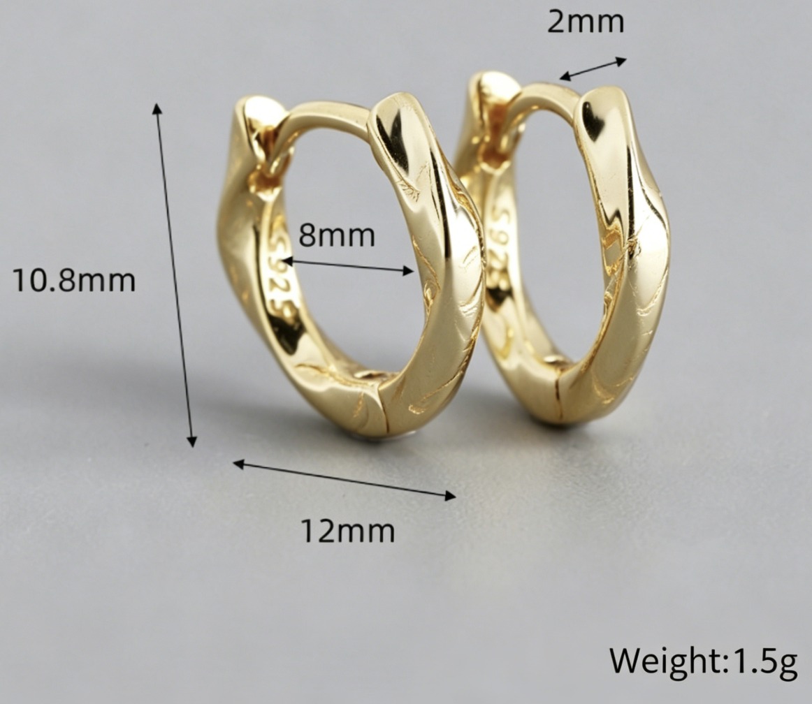 Twisted Geometric Pattern 925 Sterling Silver Earrings view 4