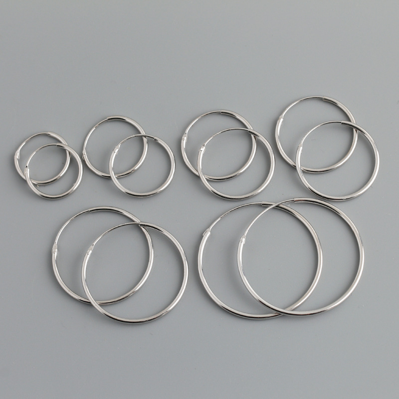 Minimalist Geometric Circle S925 Sterling Silver Polished Earrings view 3