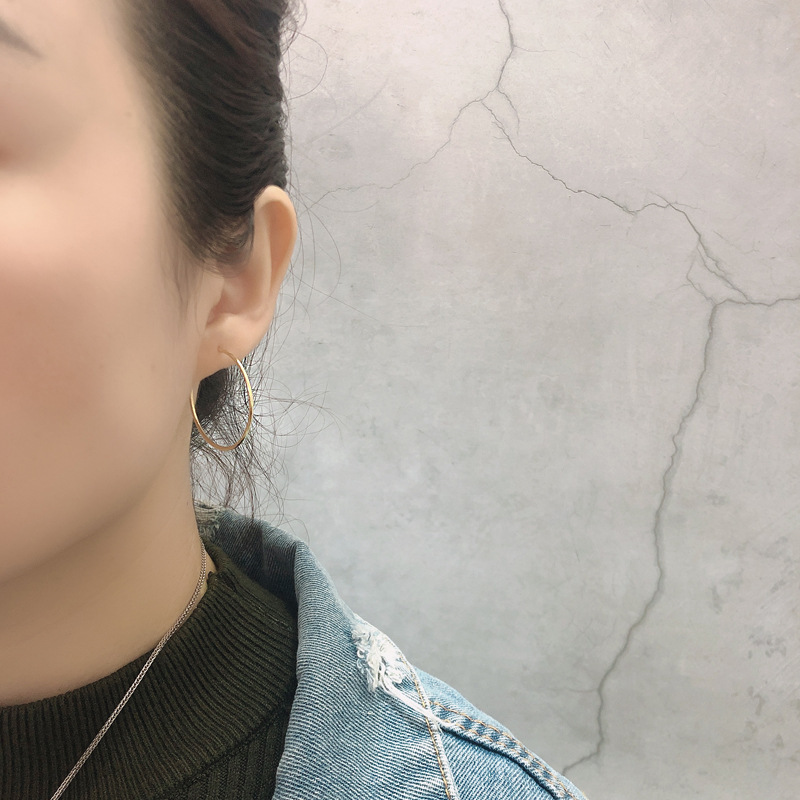 Minimalist Geometric Circle S925 Sterling Silver Polished Earrings view 5