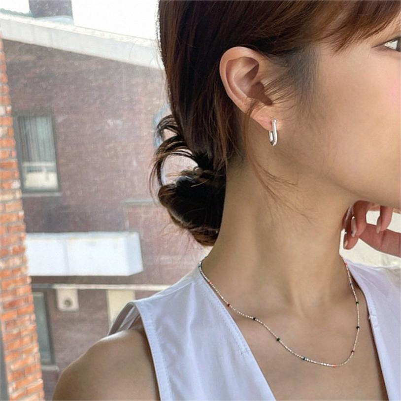 U Shape Geometric 925 Sterling Silver Minimalist Korean Style Fashionable Earrings view 4