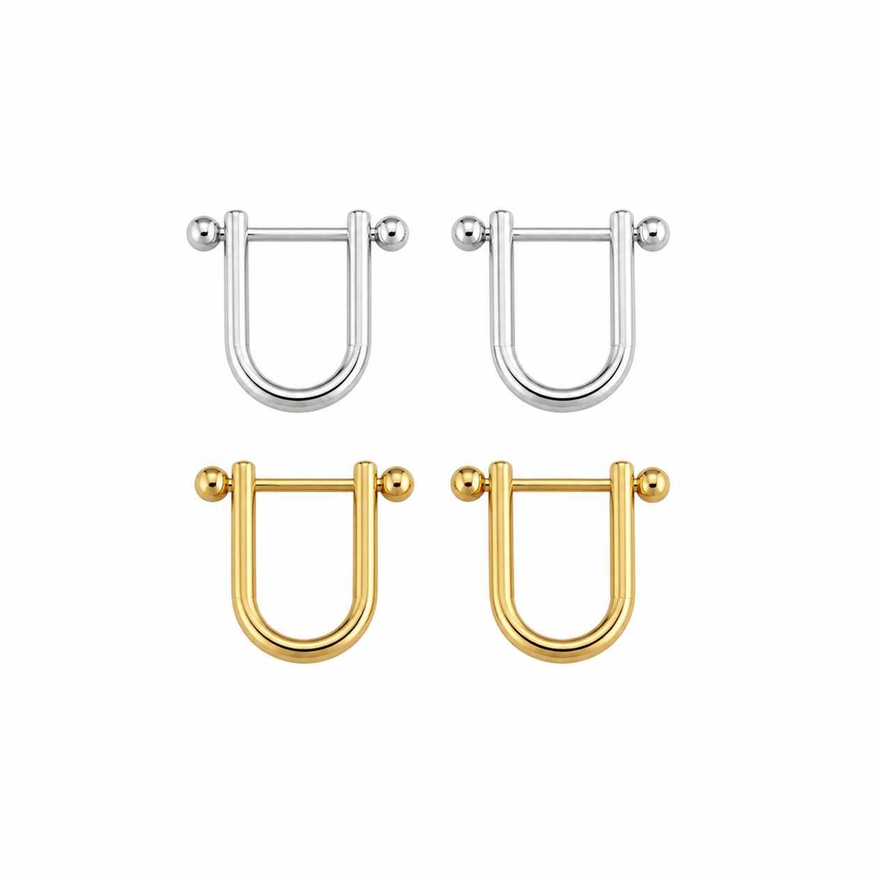 U Shape Geometric 925 Sterling Silver Minimalist Korean Style Fashionable Earrings view 7