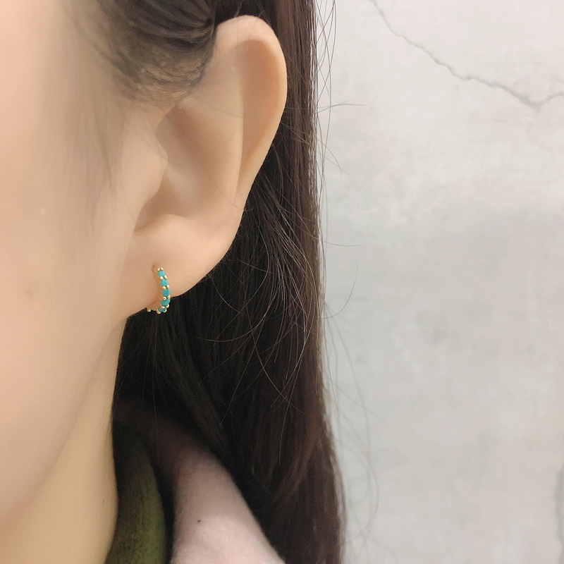 Circular Geometric Opal Amazing Crystals 925 Sterling Silver Earrings view 2