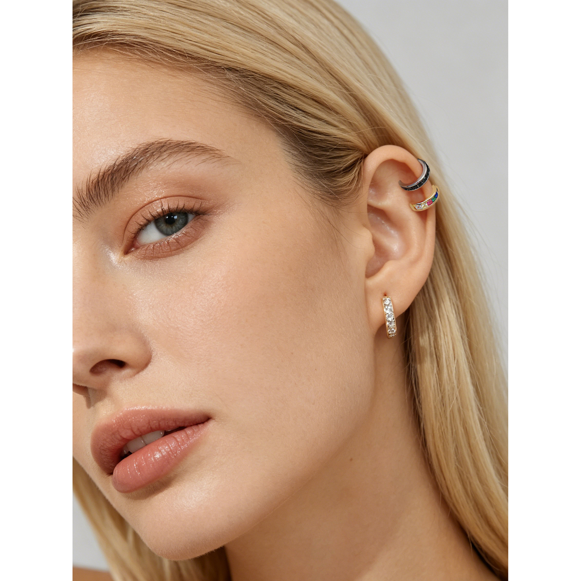 U-shaped Amazing Crystals Cartilage 925 Sterling Silver Ear Cuff view 4