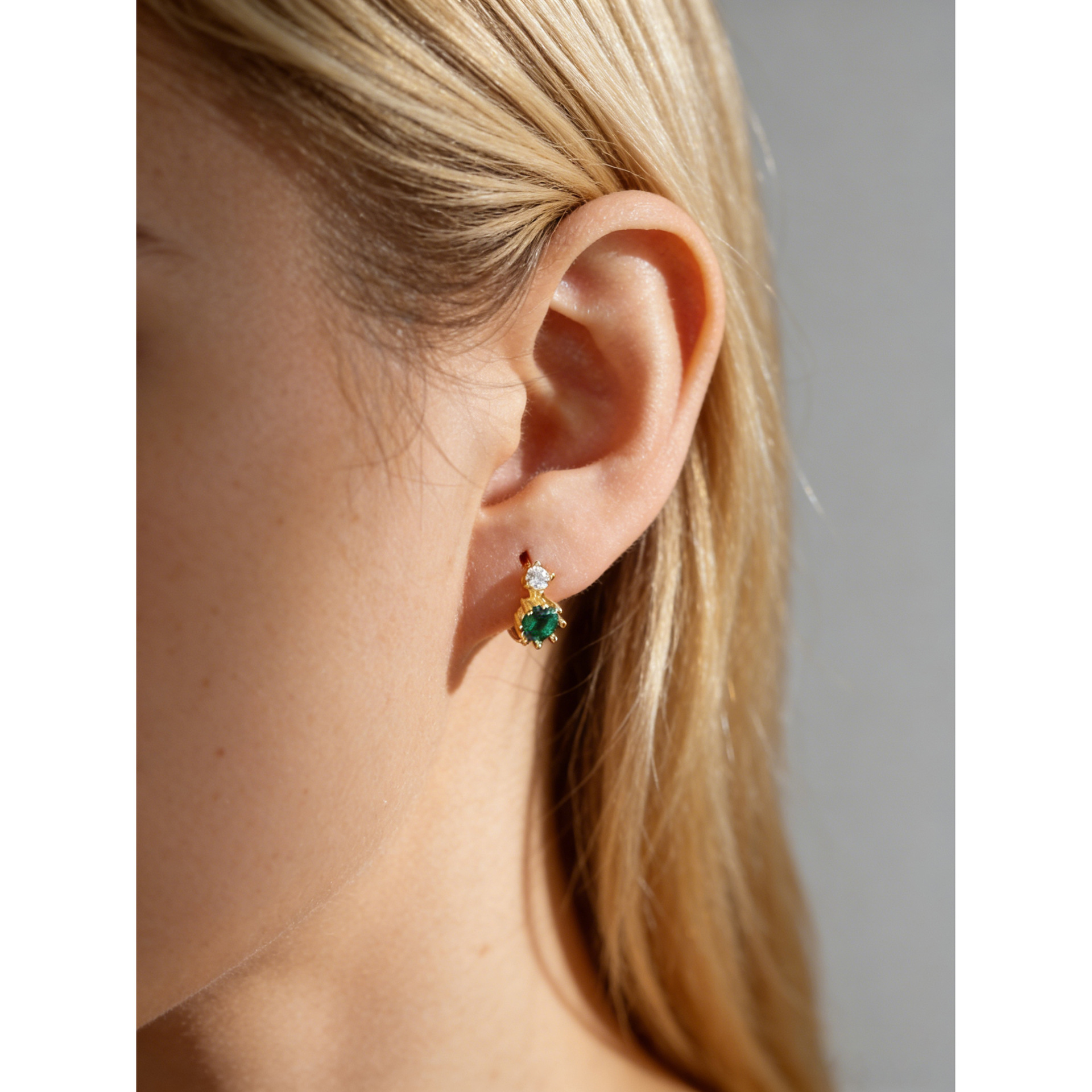 Geometric Circle Design Colorful Circle and Teardrop Shapes 925 Sterling Silver and Amazing Crystals Earrings view 3