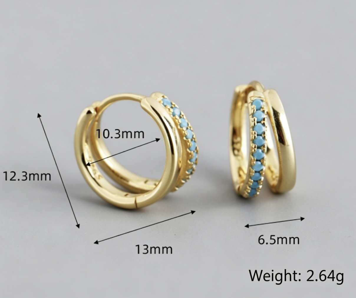 Double Circle Geometric Amazing Crystals Affordable Luxury Versatile 925 Sterling Silver Earrings view 5