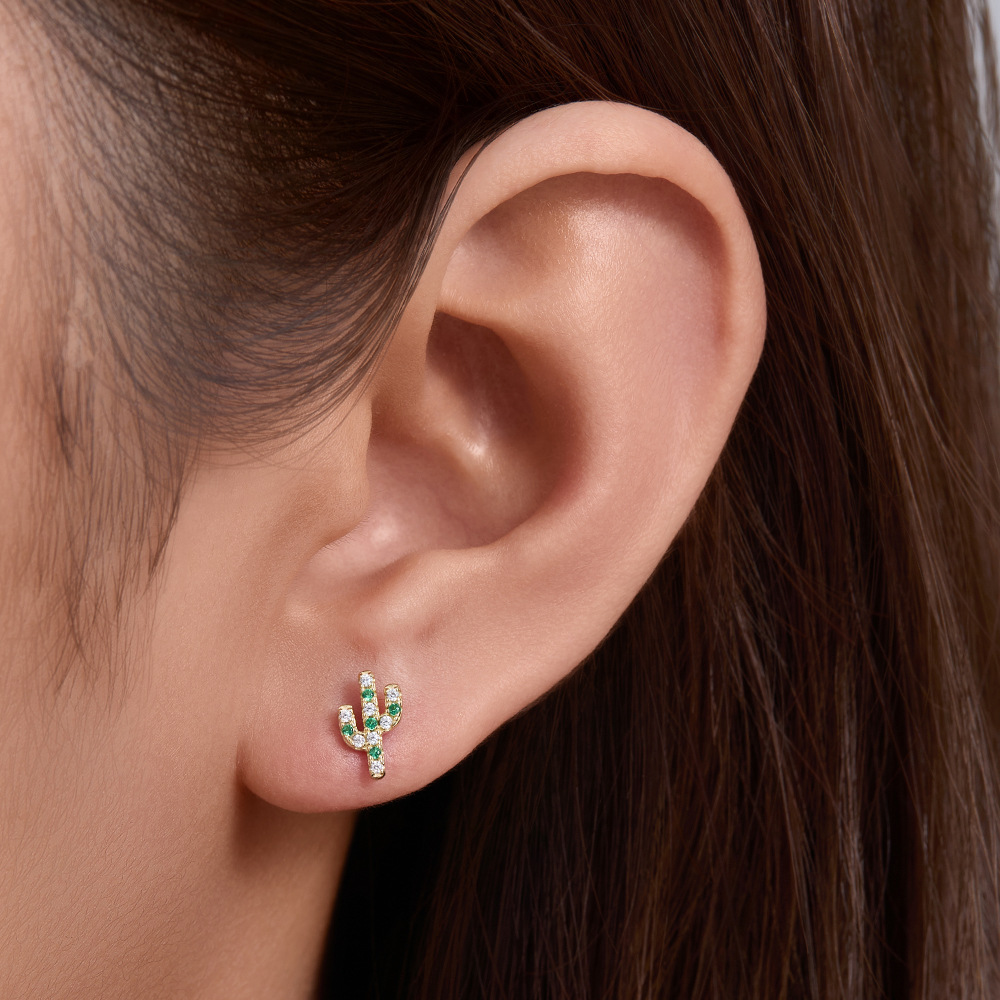 Cactus Amazing Crystals green and transparent gemstone 925 sterling silver Earrings view 5